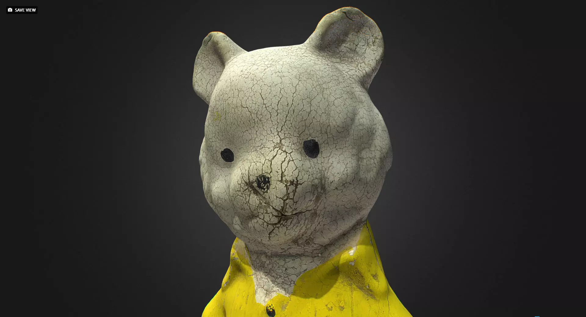 Old USSR Soviet Rubber Toy Bear 3D model_0