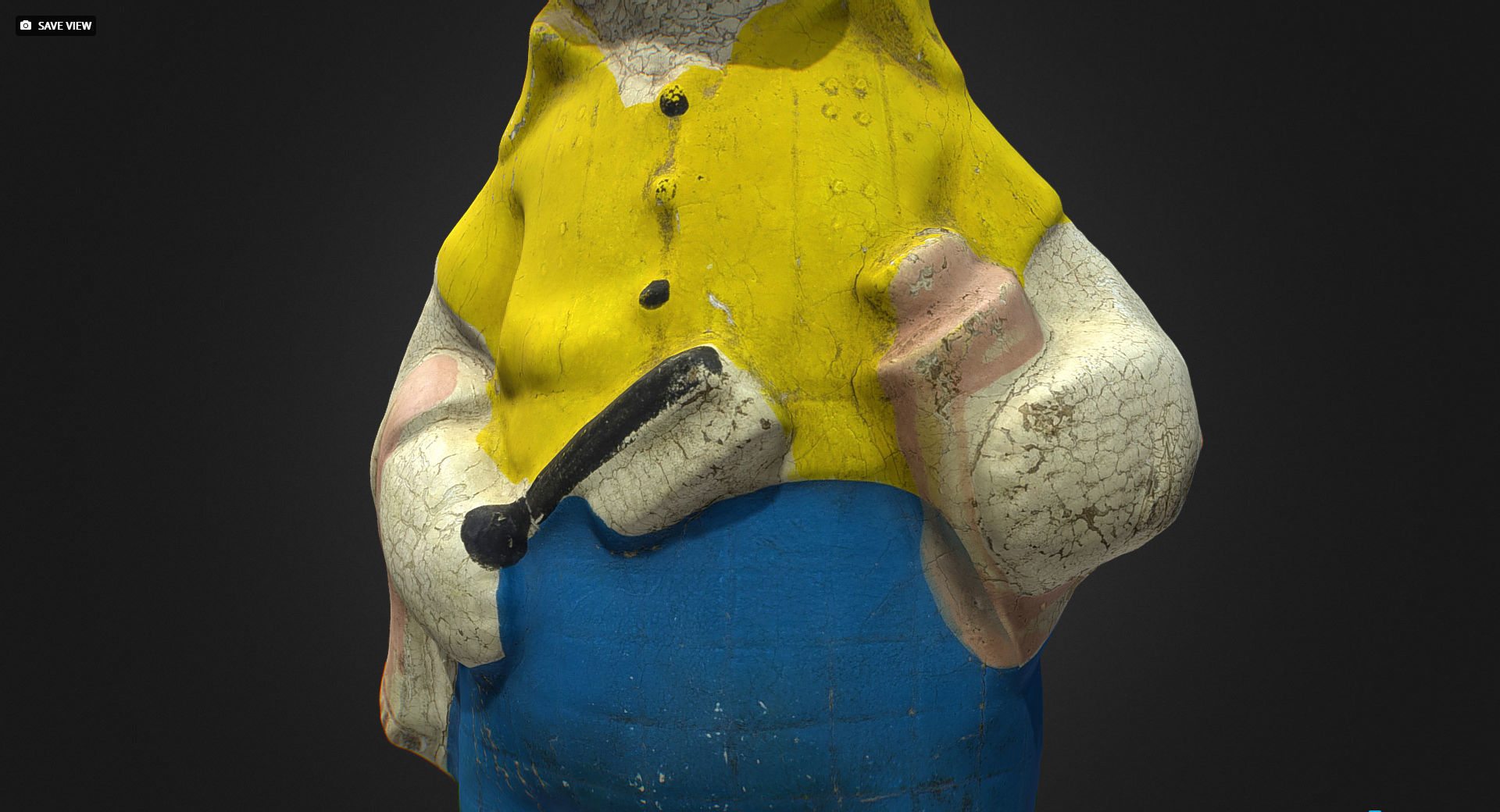 Old USSR Soviet Rubber Toy Bear 3D model_3