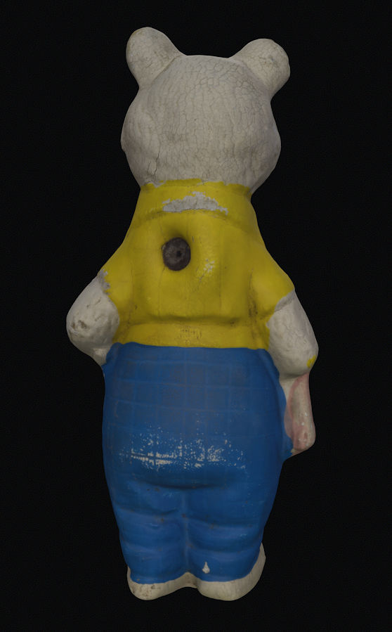 Old USSR Soviet Rubber Toy Bear 3D model_10