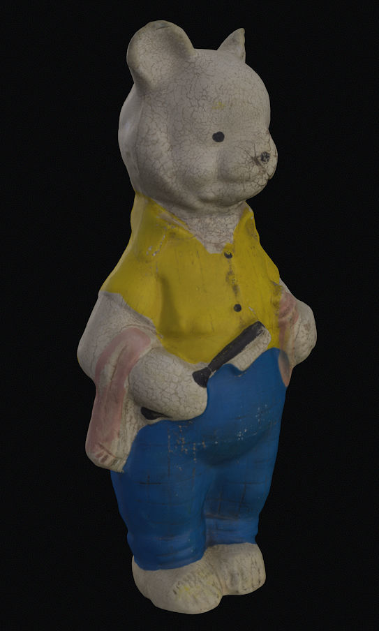 Old USSR Soviet Rubber Toy Bear 3D model_13