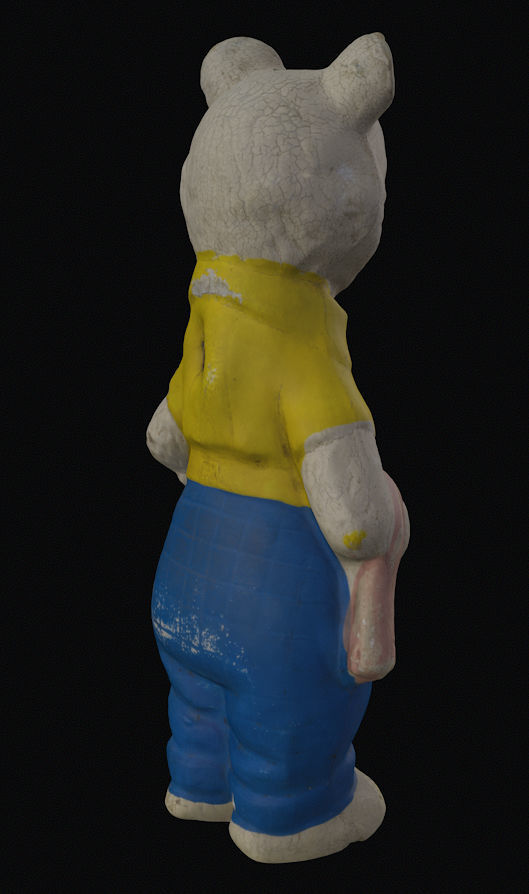 Old USSR Soviet Rubber Toy Bear 3D model_11