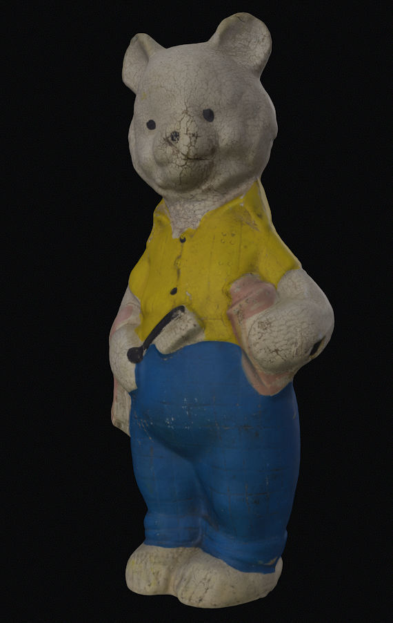 Old USSR Soviet Rubber Toy Bear 3D model_7