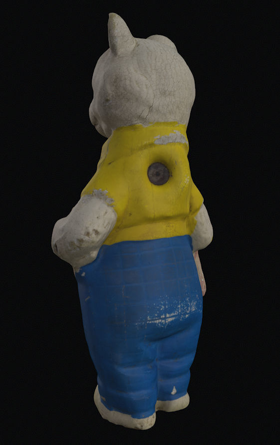 Old USSR Soviet Rubber Toy Bear 3D model_9