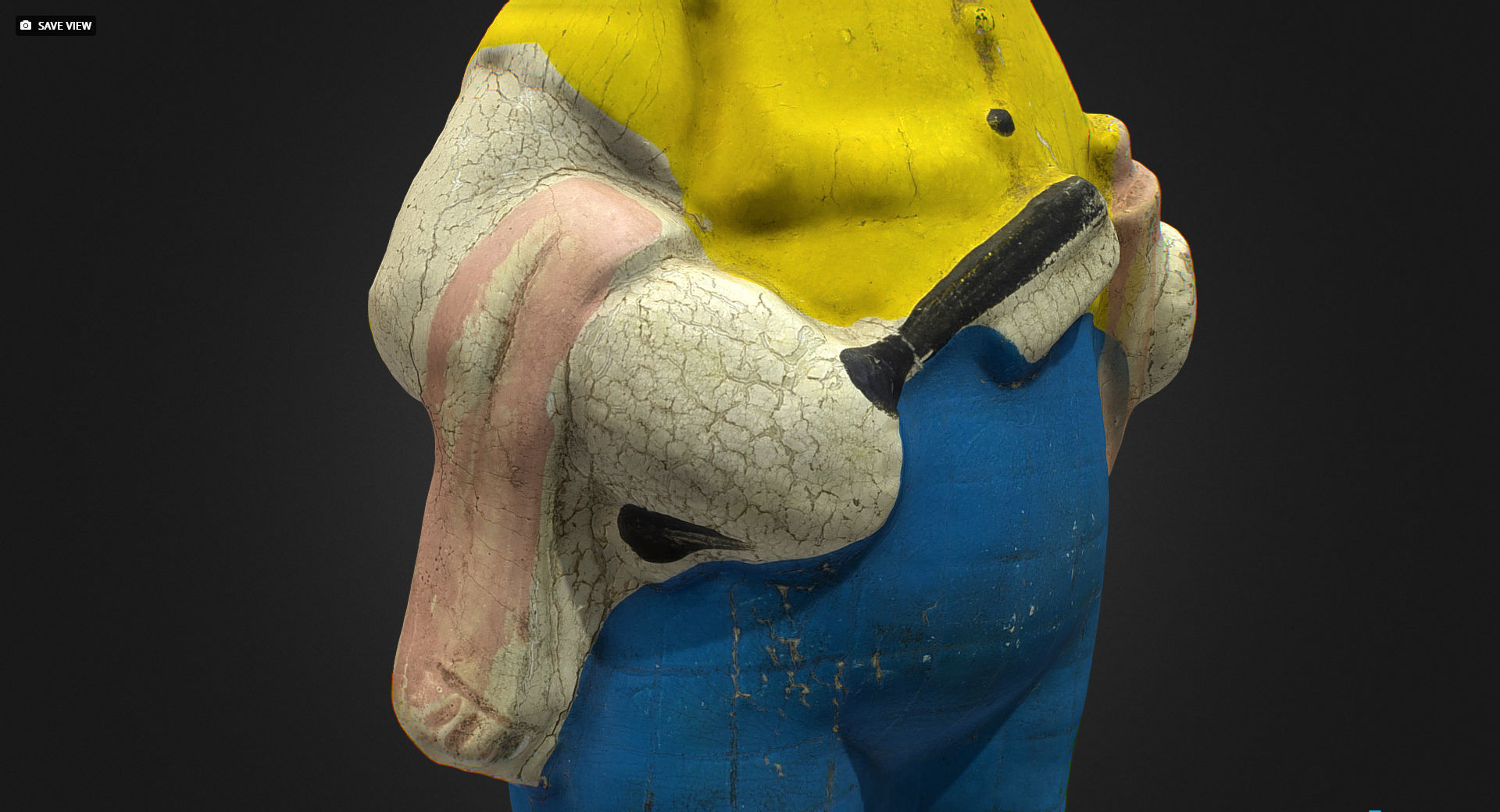 Old USSR Soviet Rubber Toy Bear 3D model_4