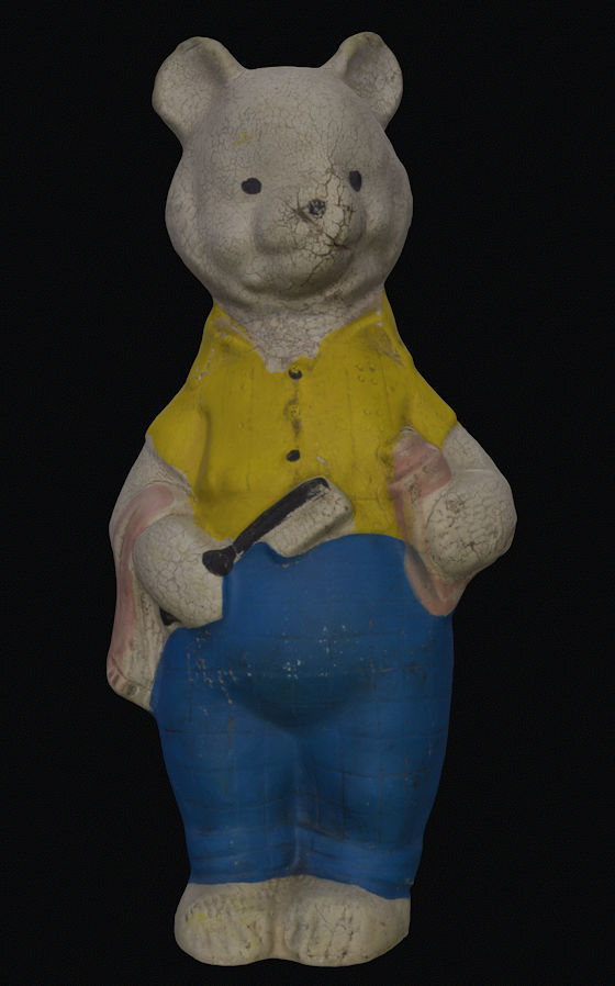 Old USSR Soviet Rubber Toy Bear 3D model_6