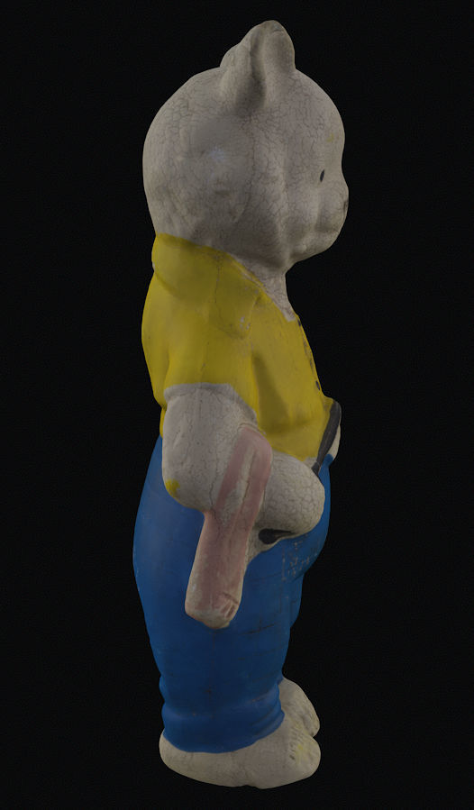 Old USSR Soviet Rubber Toy Bear 3D model_12