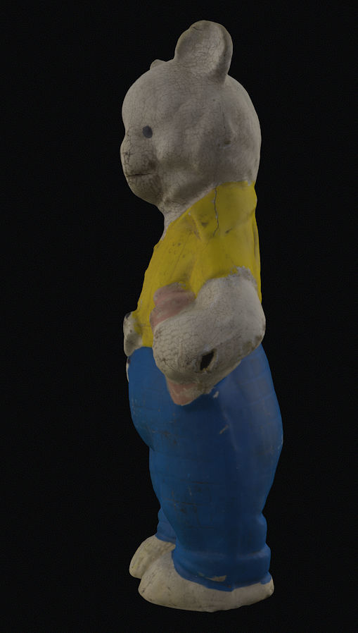 Old USSR Soviet Rubber Toy Bear 3D model_8