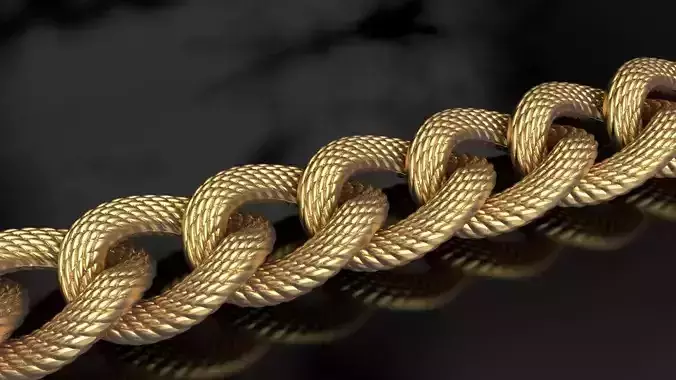 Cuban link chain 14 mm wide snake pattern