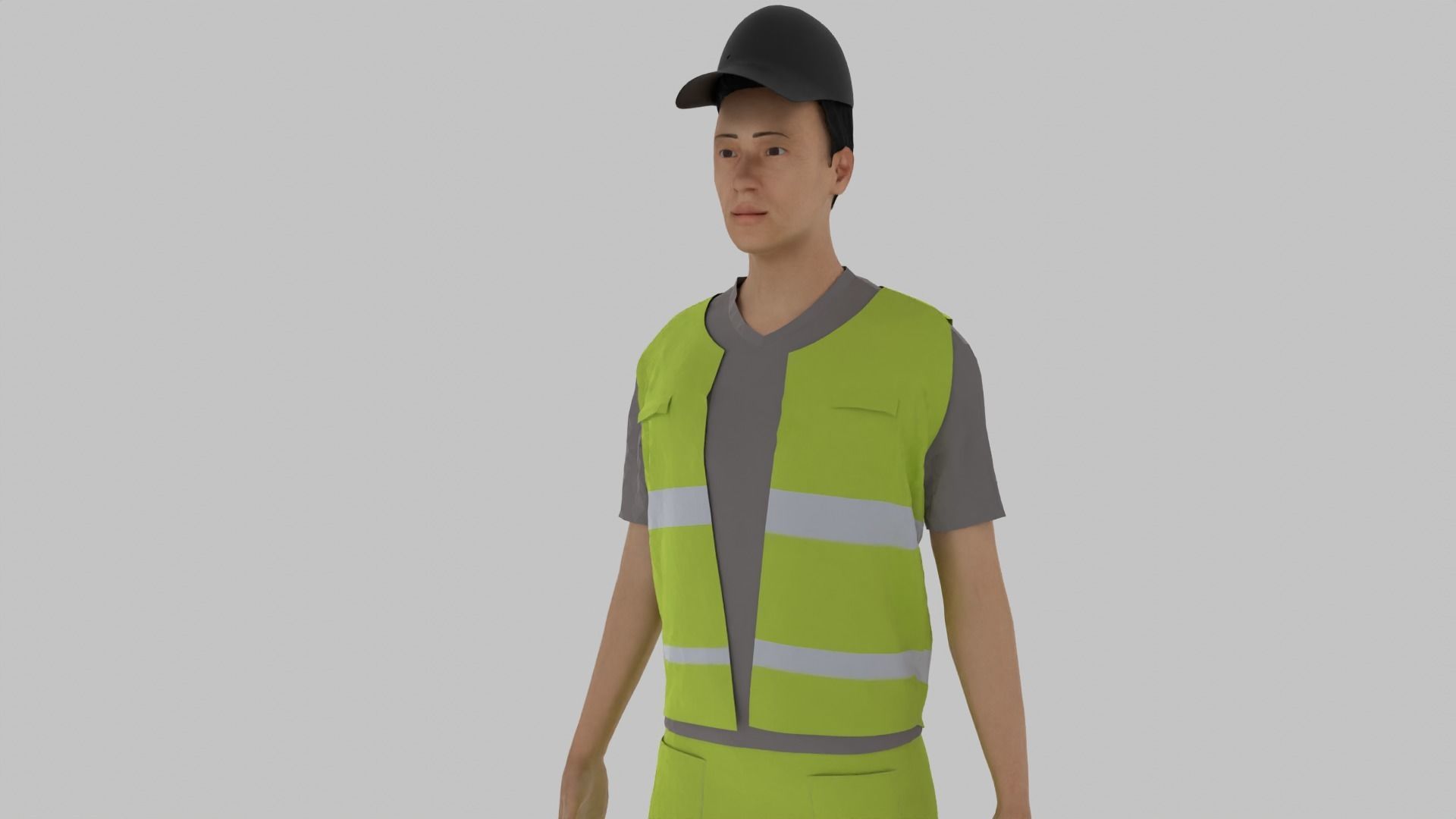 Trash Worker Low-poly 3D model_2