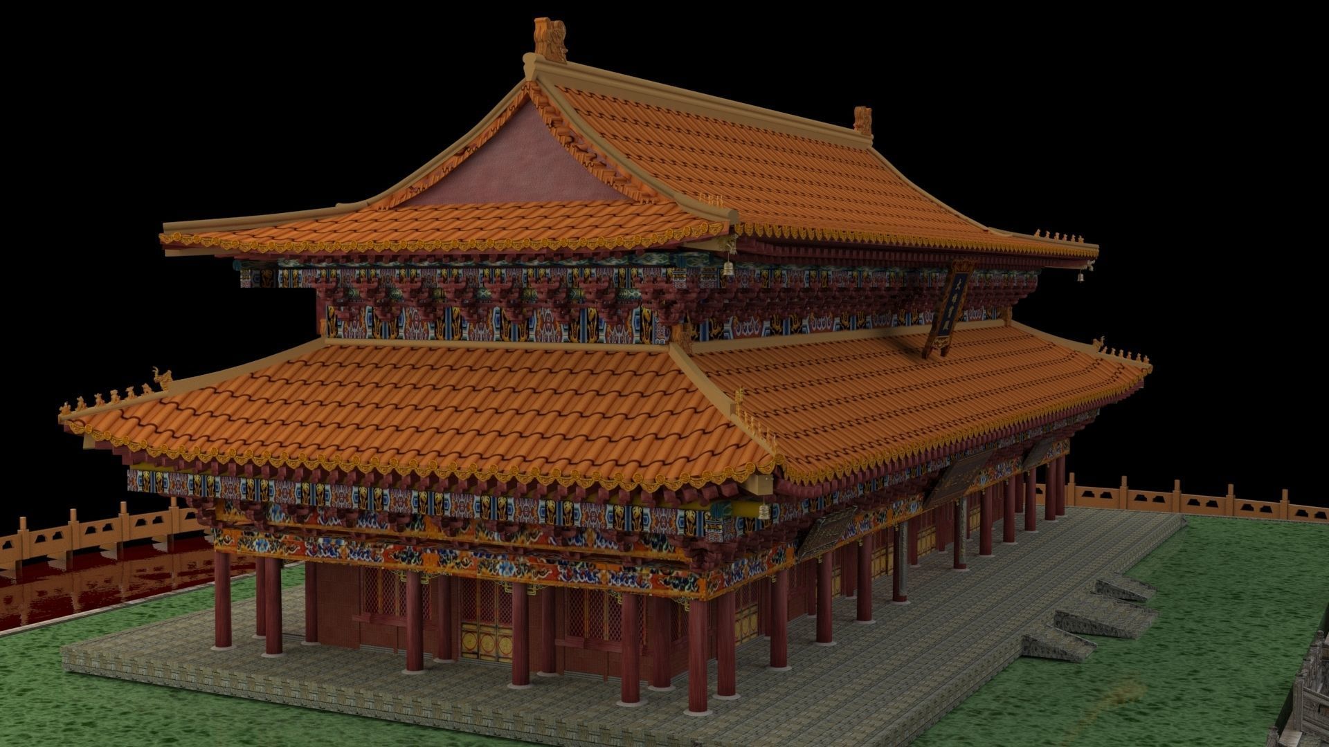 Chinese ancient house 3D model_4