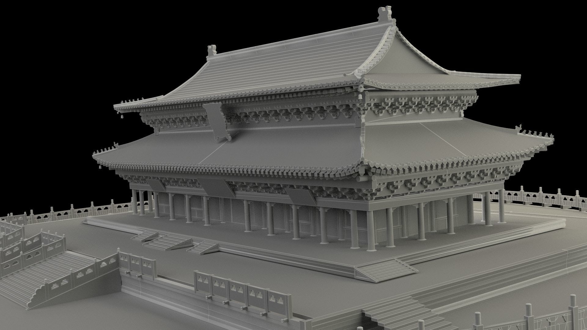 Chinese ancient house 3D model_6