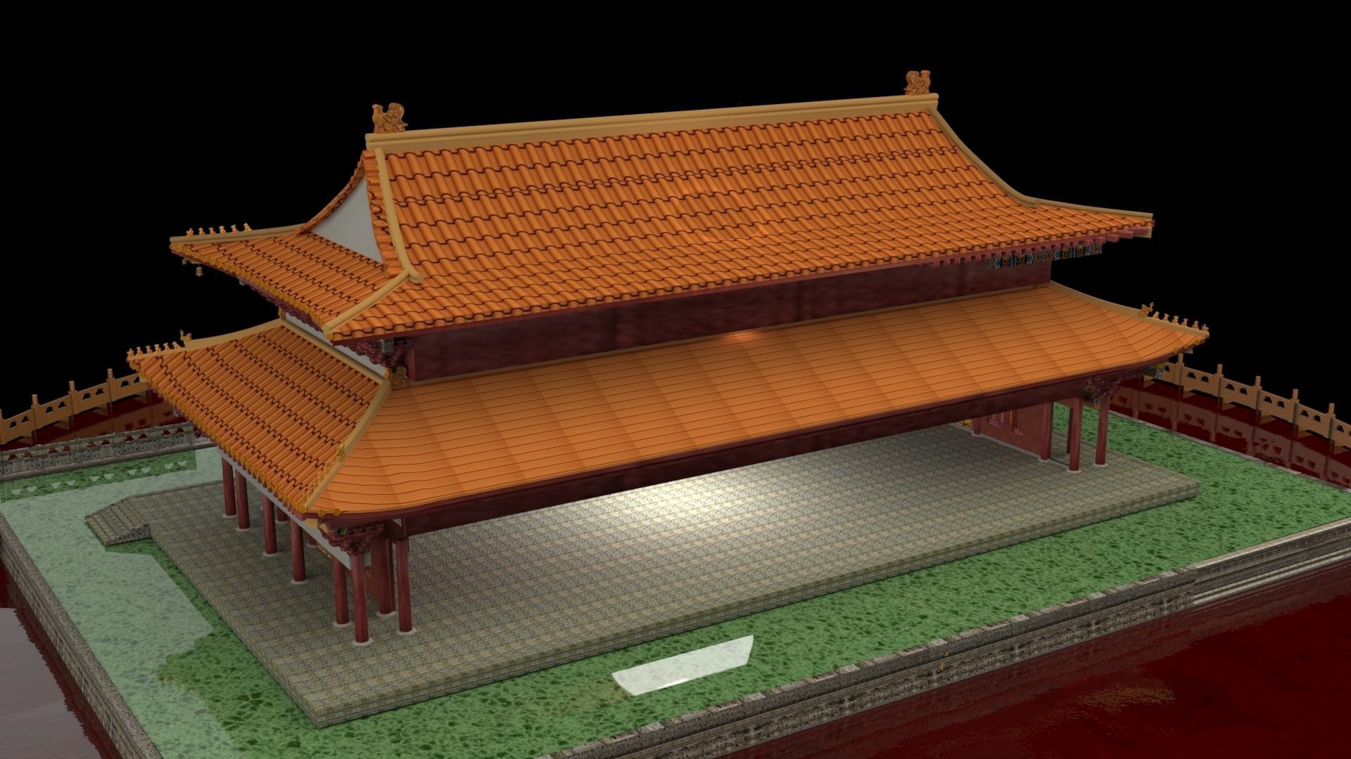 Chinese ancient house 3D model_1