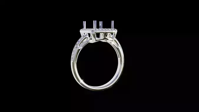 Ring 2 Print Model diamond engagement gold