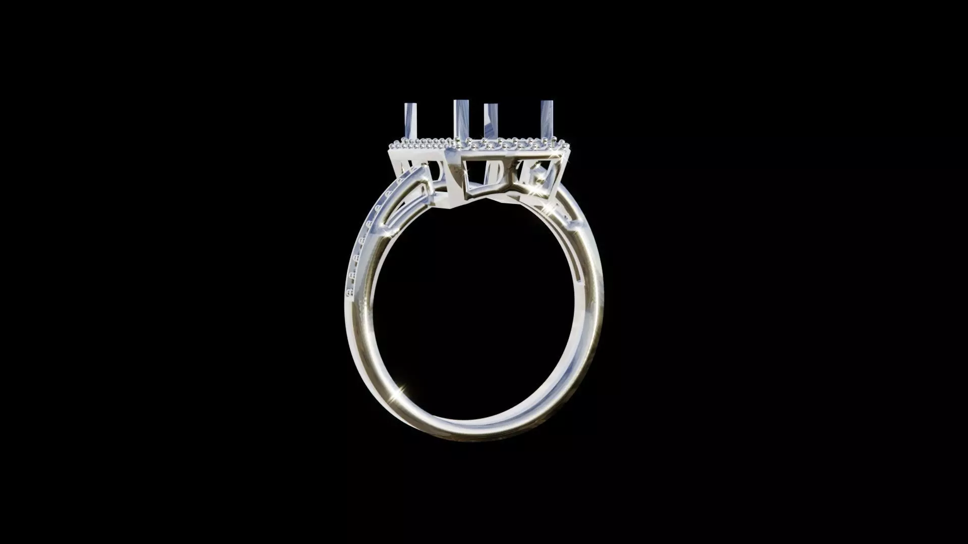 Ring 2 Print Model diamond engagement gold 3D print model