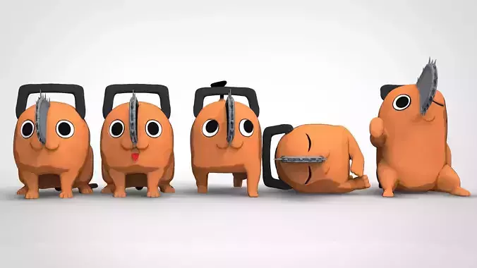 Pochita orange toy with tongue