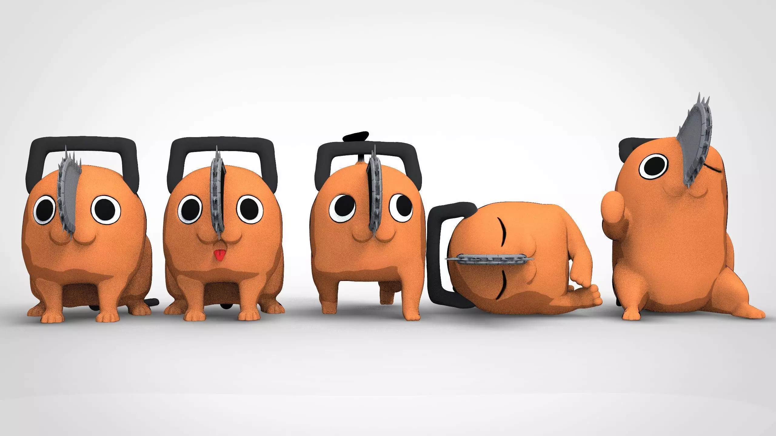 Pochita orange toy with tongue 3D print model