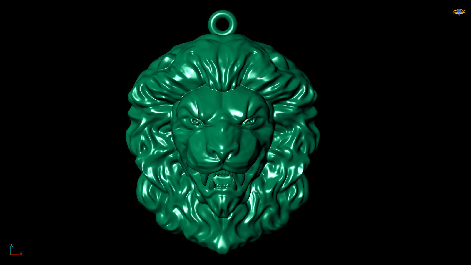 Lion Pendant 3D print model_6
