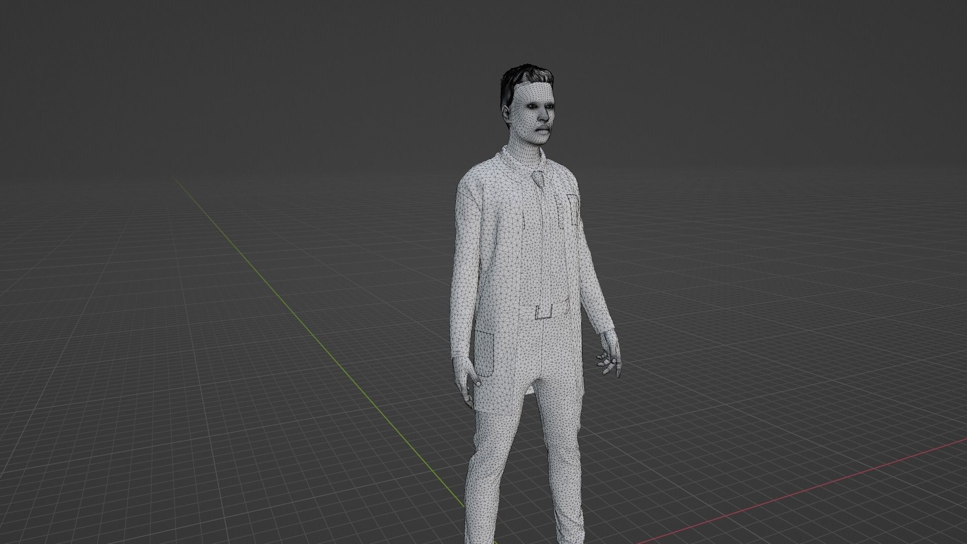 Doctor man in lab coat Low-poly 3D model_8