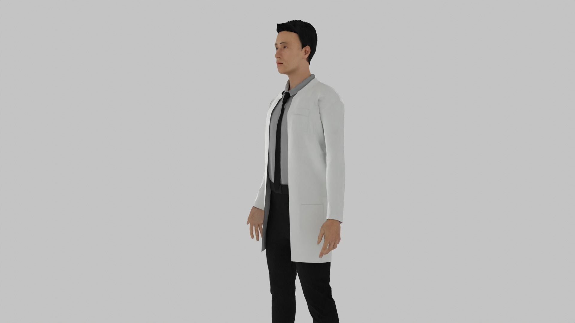 Doctor man in lab coat Low-poly 3D model_7