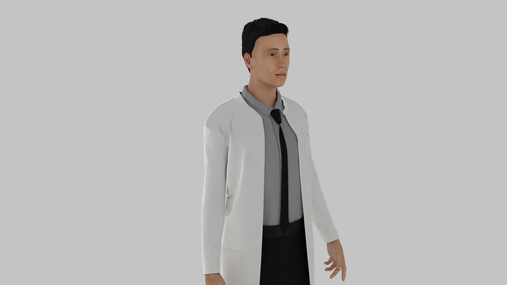 Doctor man in lab coat Low-poly 3D model_6