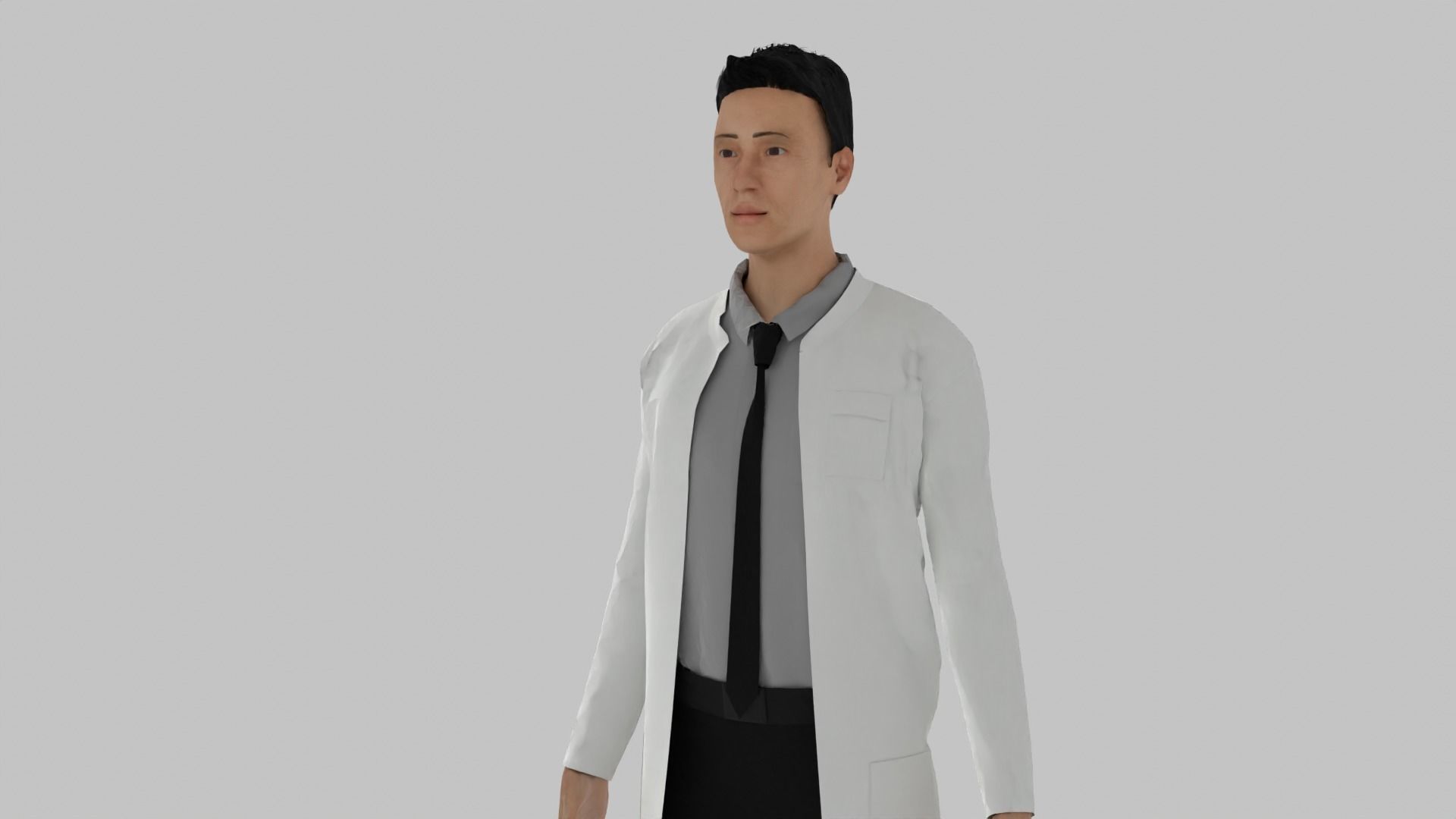 Doctor man in lab coat Low-poly 3D model_2