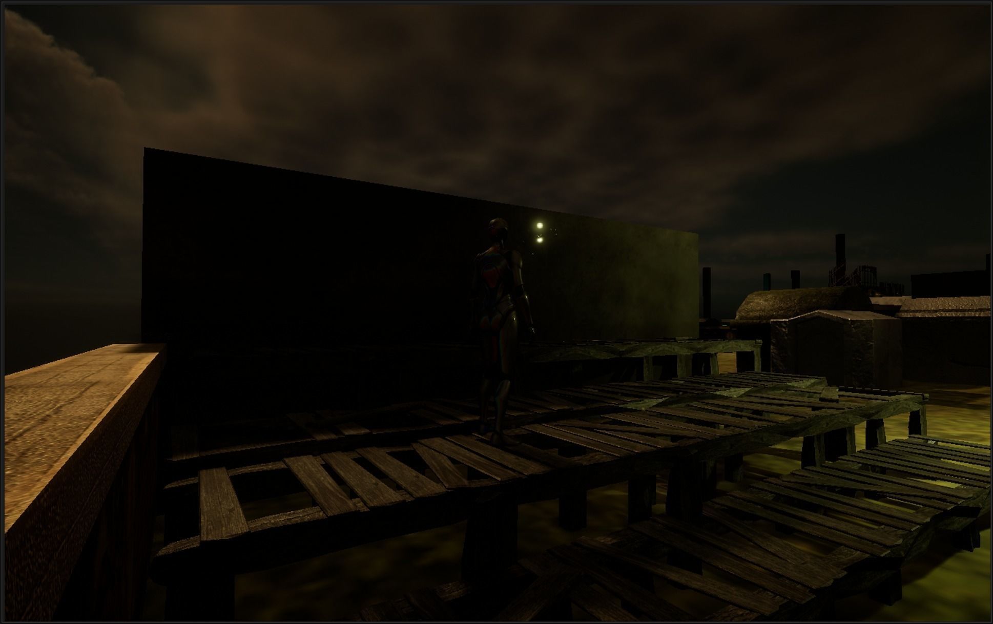Old Gray Wooden Dock Wharf Pier Low-poly 3D model_11