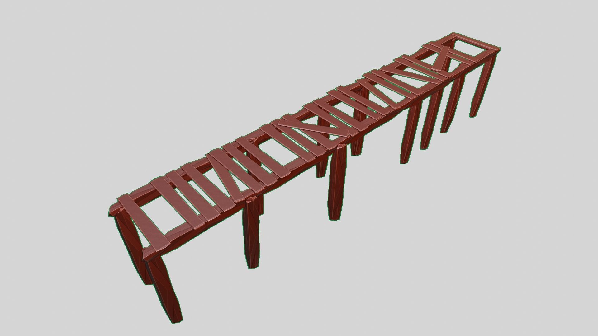 Old Gray Wooden Dock Wharf Pier Low-poly 3D model_5