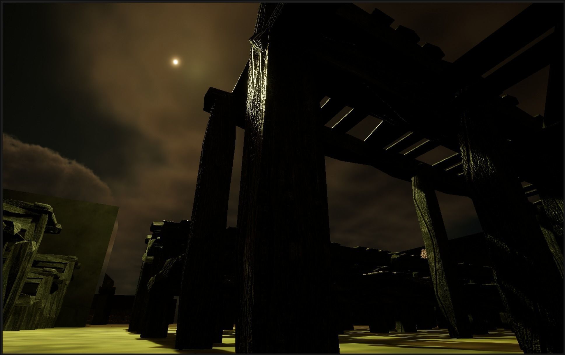 Old Gray Wooden Dock Wharf Pier Low-poly 3D model_10
