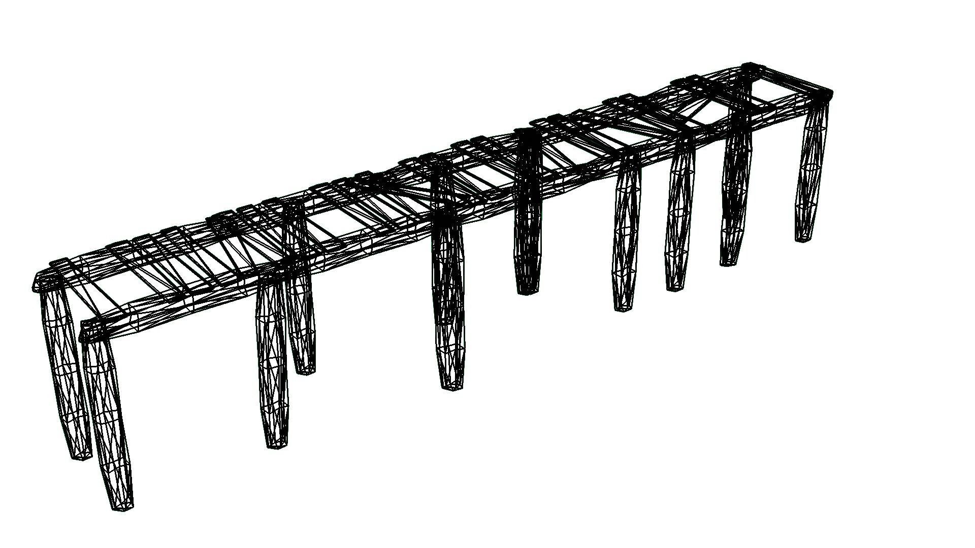 Old Gray Wooden Dock Wharf Pier Low-poly 3D model_7