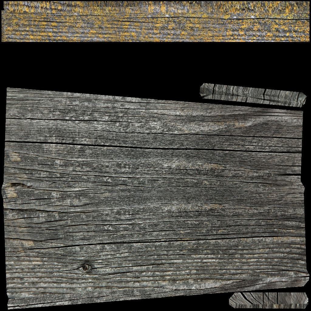 Old Gray Wooden Dock Wharf Pier Low-poly 3D model_14