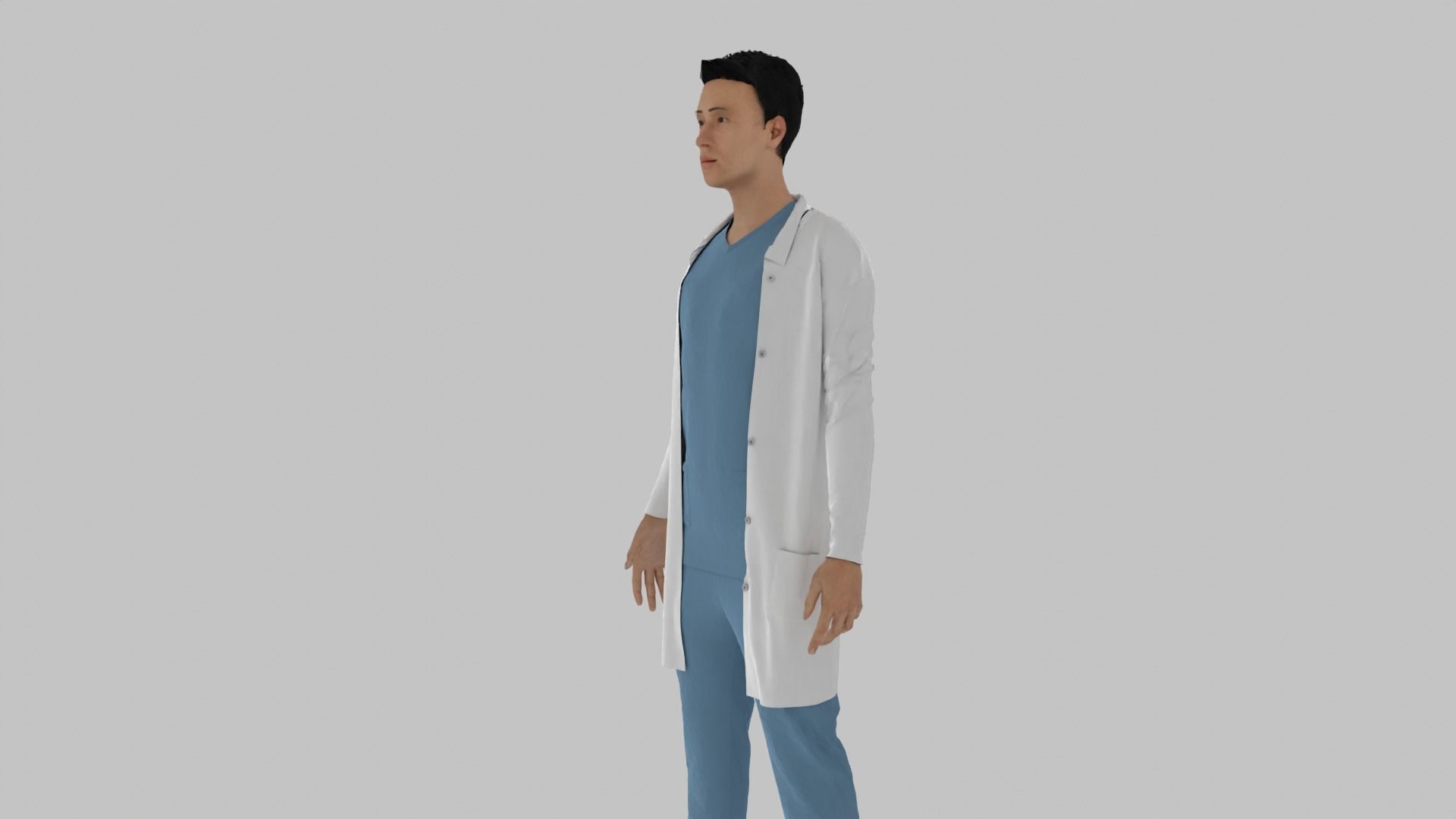 Doctor Low-poly 3D model_7