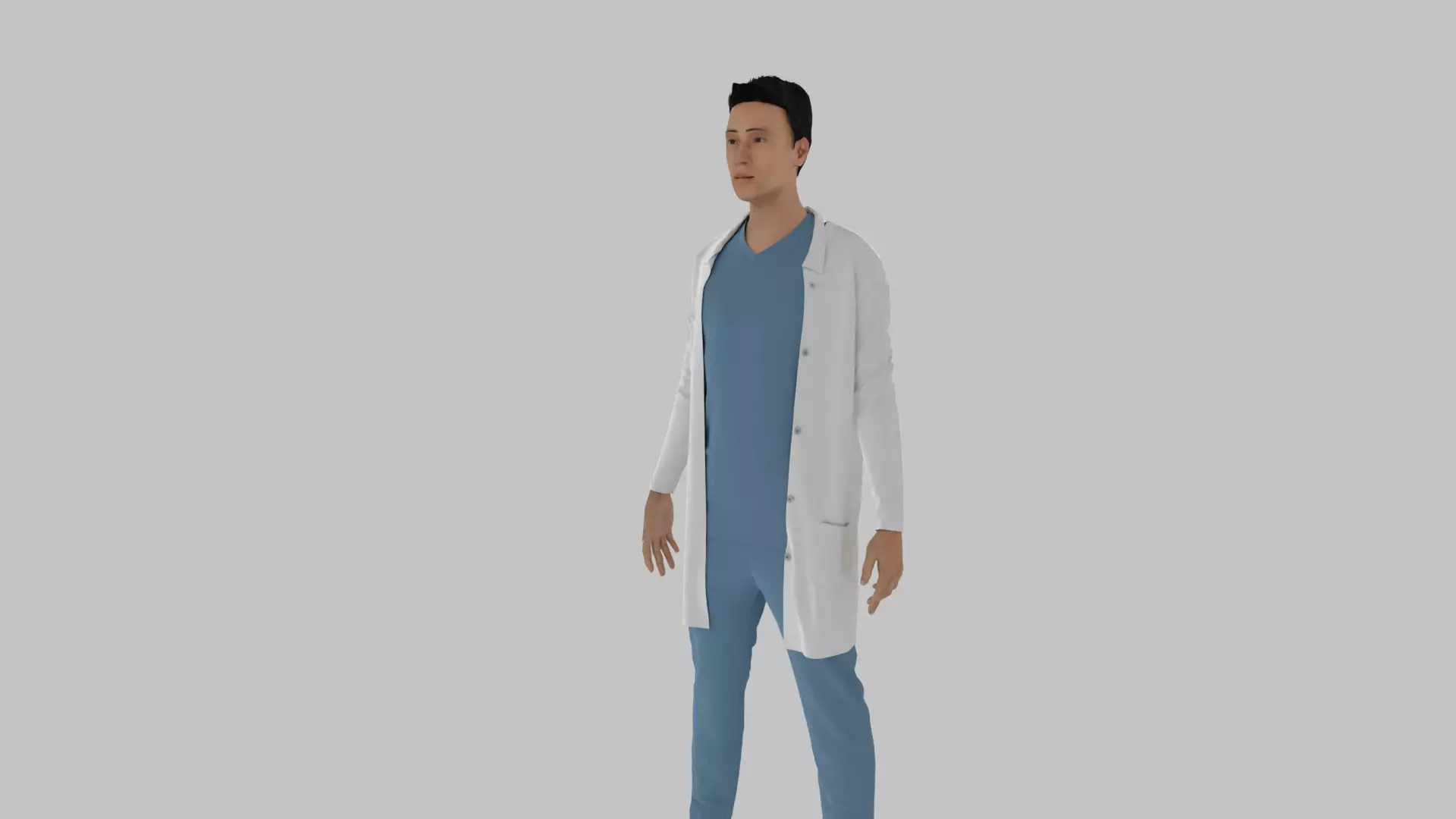 Doctor Low-poly 3D model_0