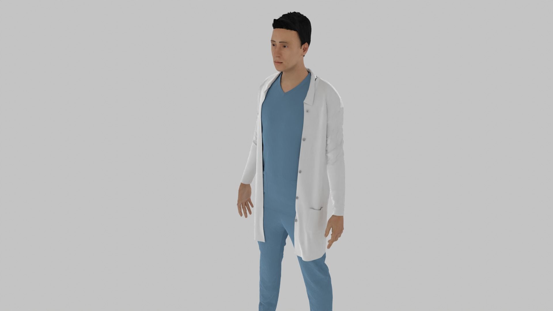 Doctor Low-poly 3D model_4