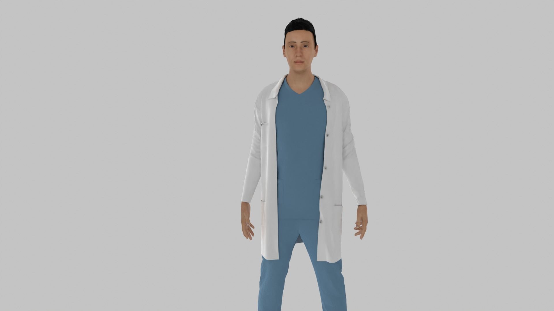 Doctor Low-poly 3D model_3