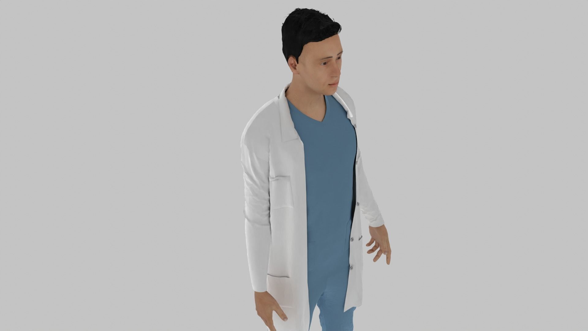 Doctor Low-poly 3D model_5