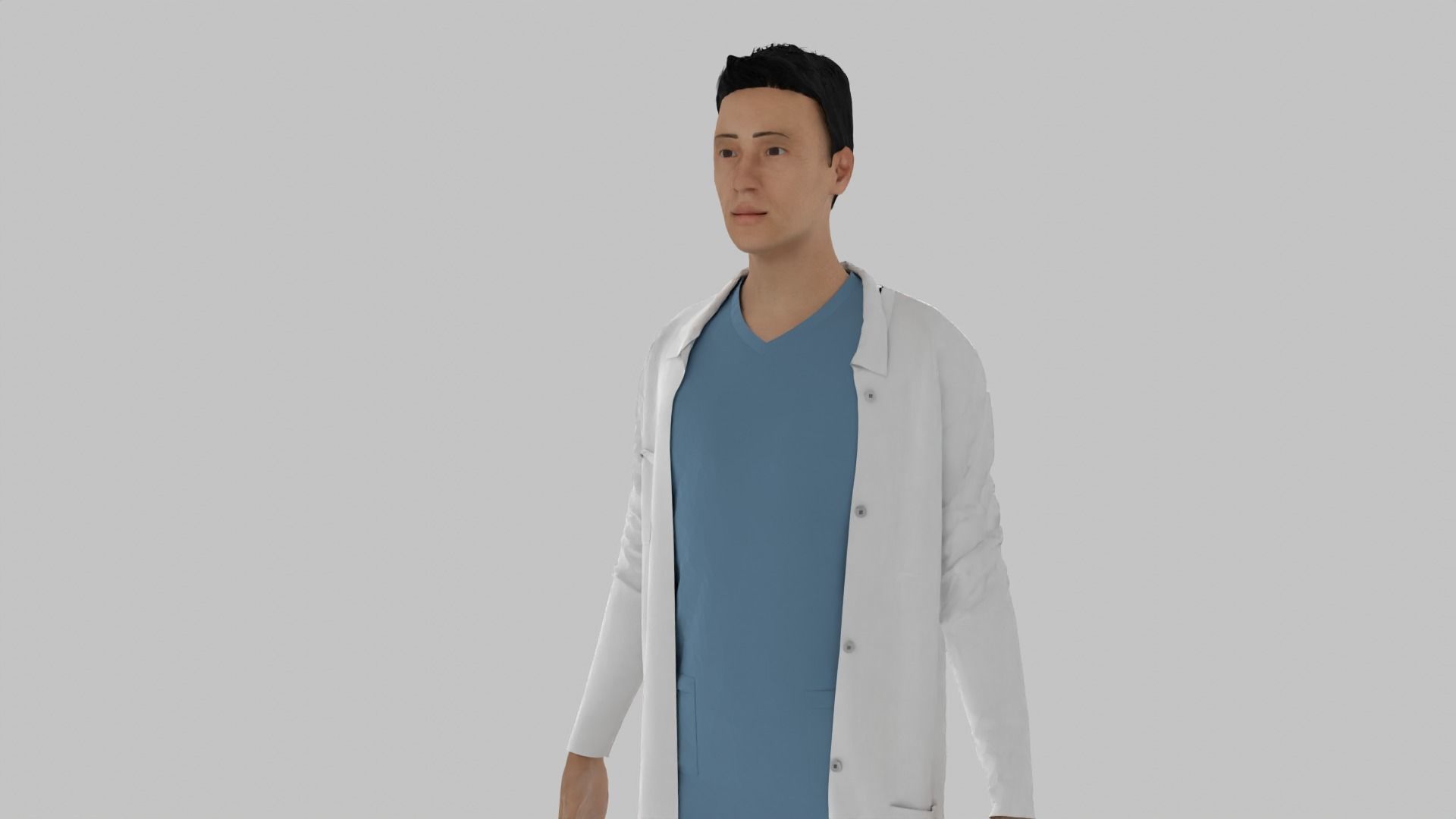 Doctor Low-poly 3D model_2