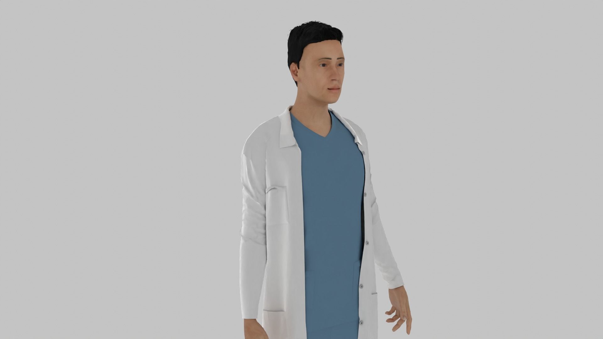 Doctor Low-poly 3D model_6