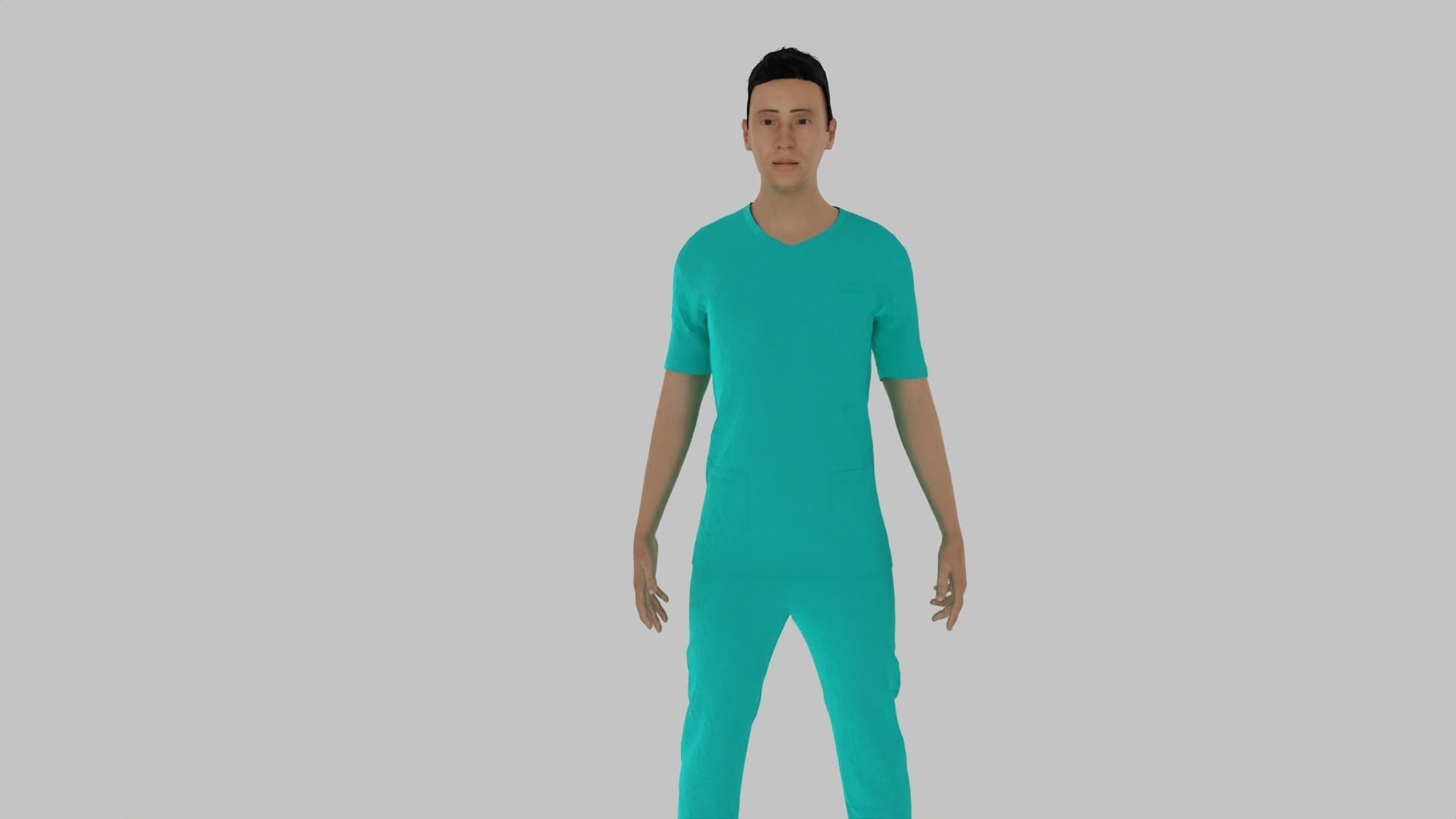 Doctor man in shirt Low-poly 3D model_3