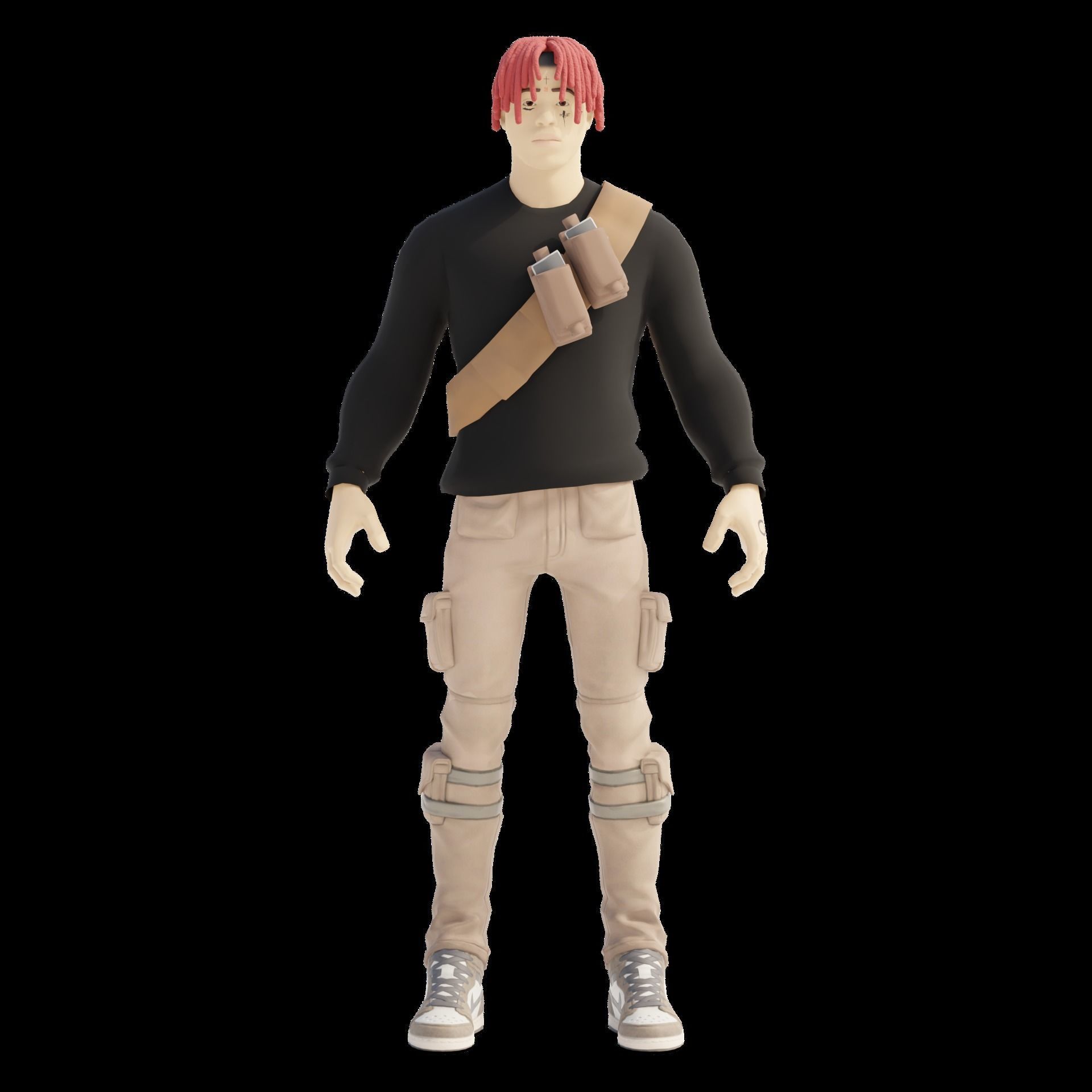 Custom Trippie Redd Fortnite skin Low-poly 3D model_2