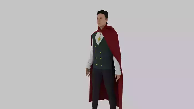 Dracula man wearing cape and vest