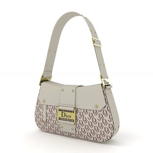 Dior Street Chic Bag Cream Red Print 3D model
