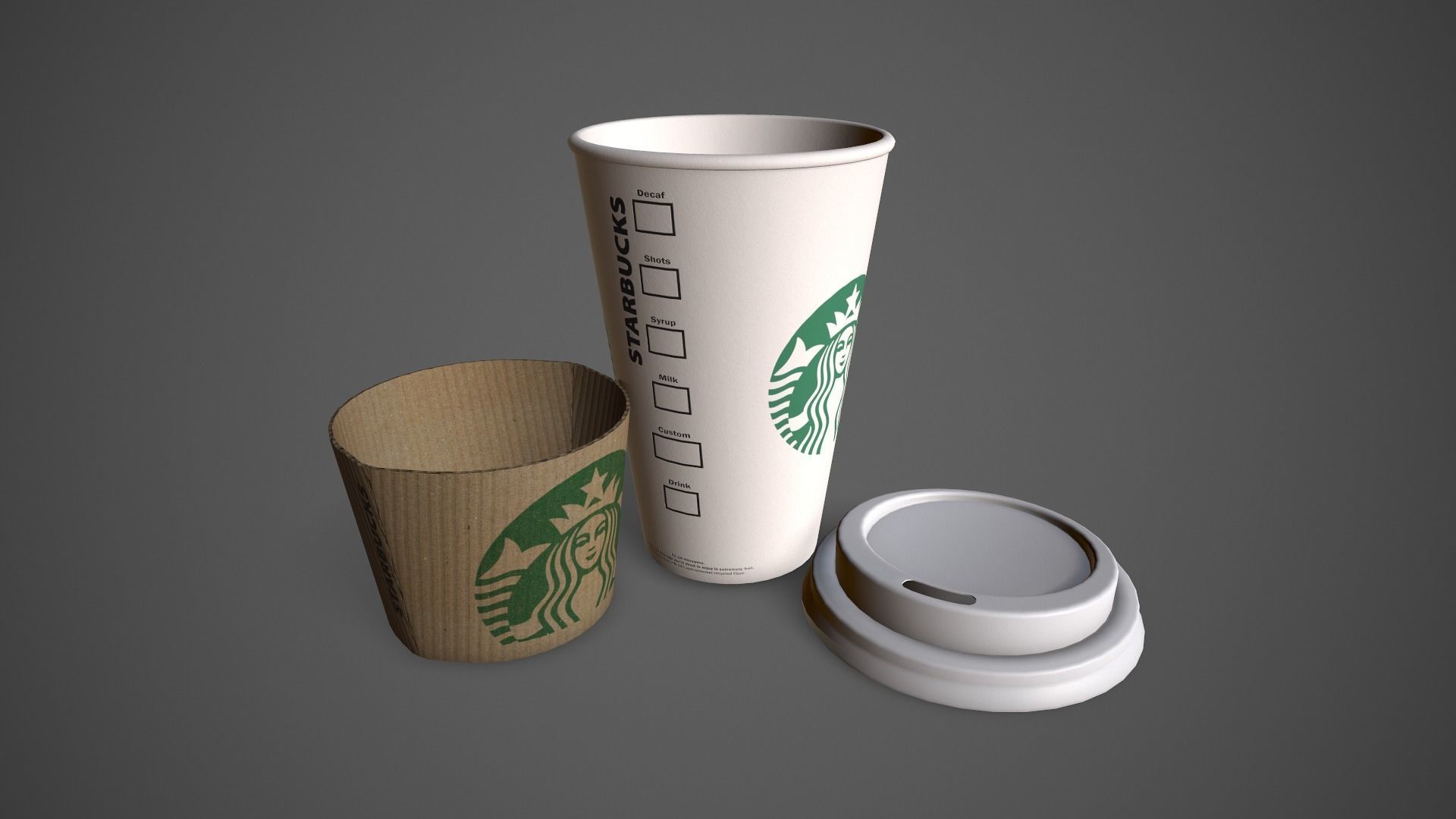 Starbucks Coffee Cup Low-poly 3D model_2