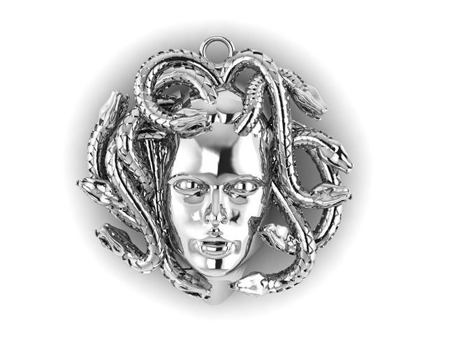 Medusa pendant with snakes 3D print model