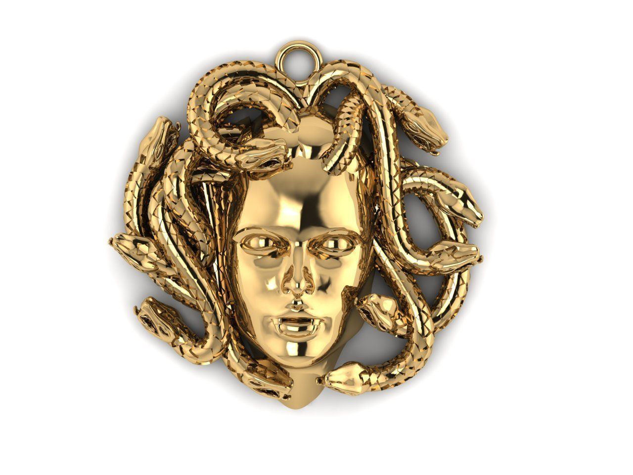 Medusa pendant with snakes 3D print model_4
