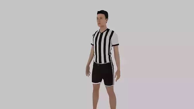 Footballer referee in soccer uniform