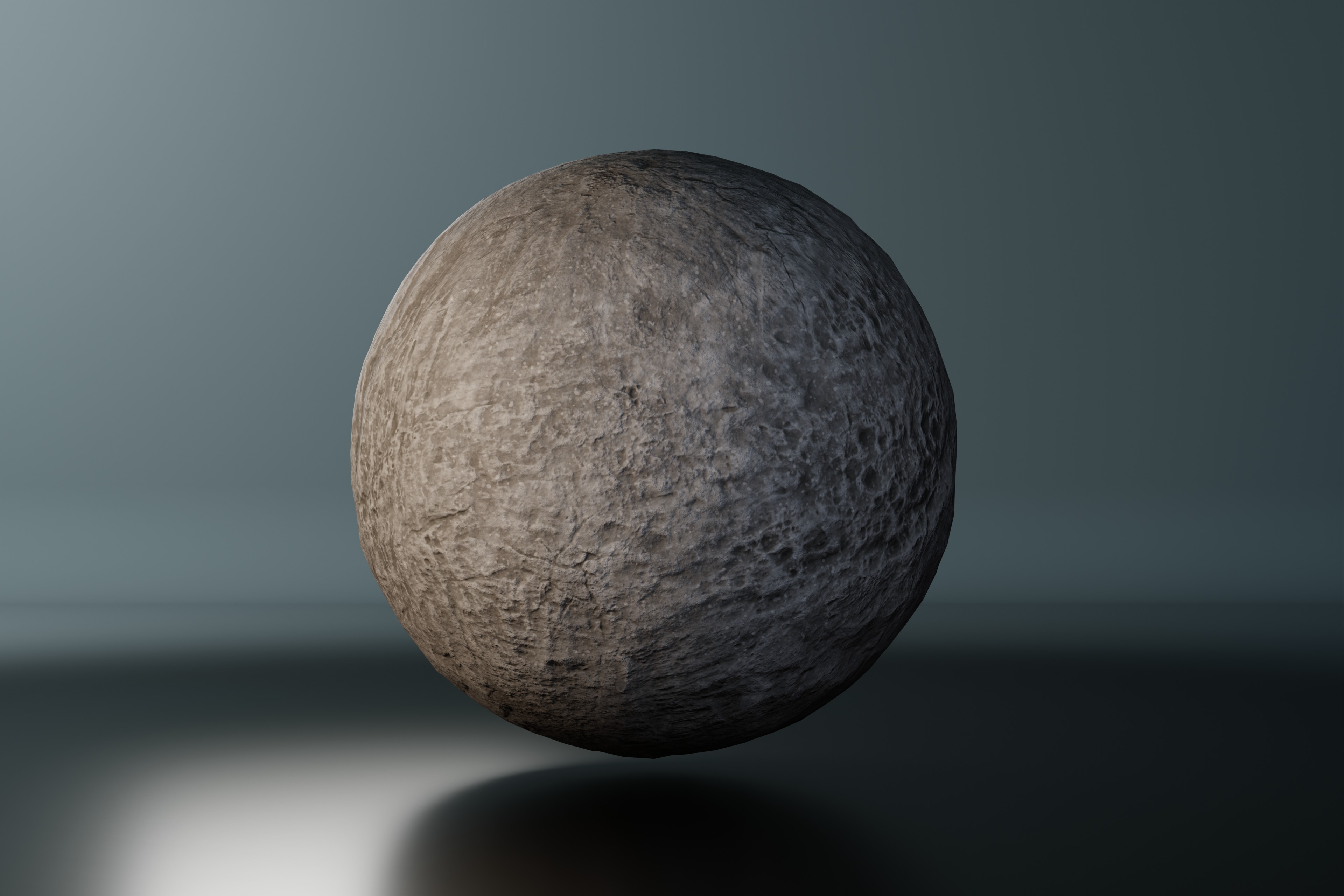 Spherical Stone Boulder - PBR Model Low-poly 3D model_1