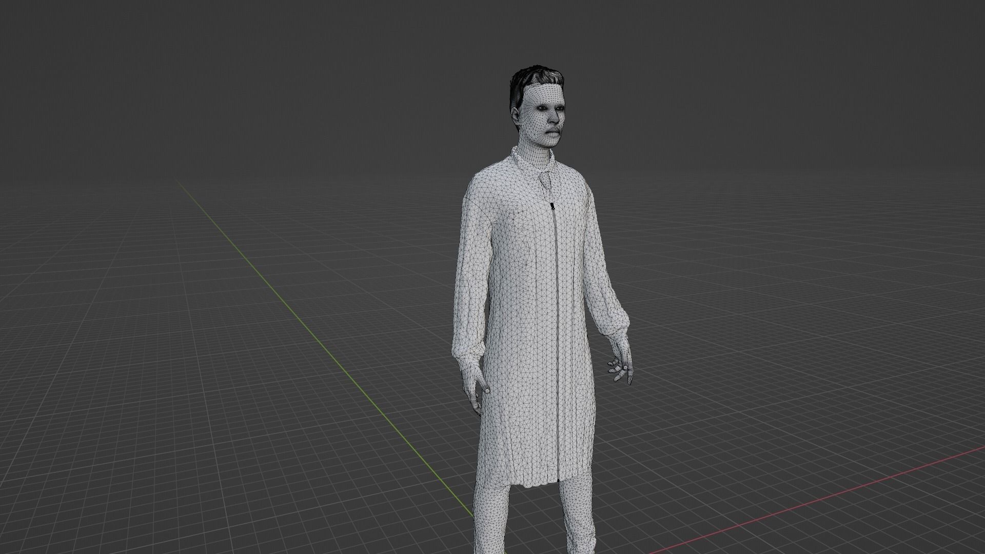 Judge man in coat and tie Low-poly 3D model_8