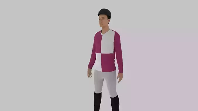 Jockey man in shirt and pants