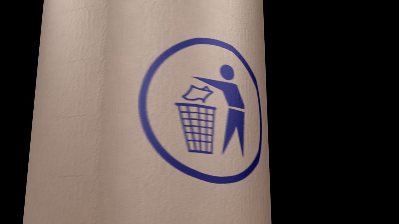 Urban Cement Trash Can 3D model_2