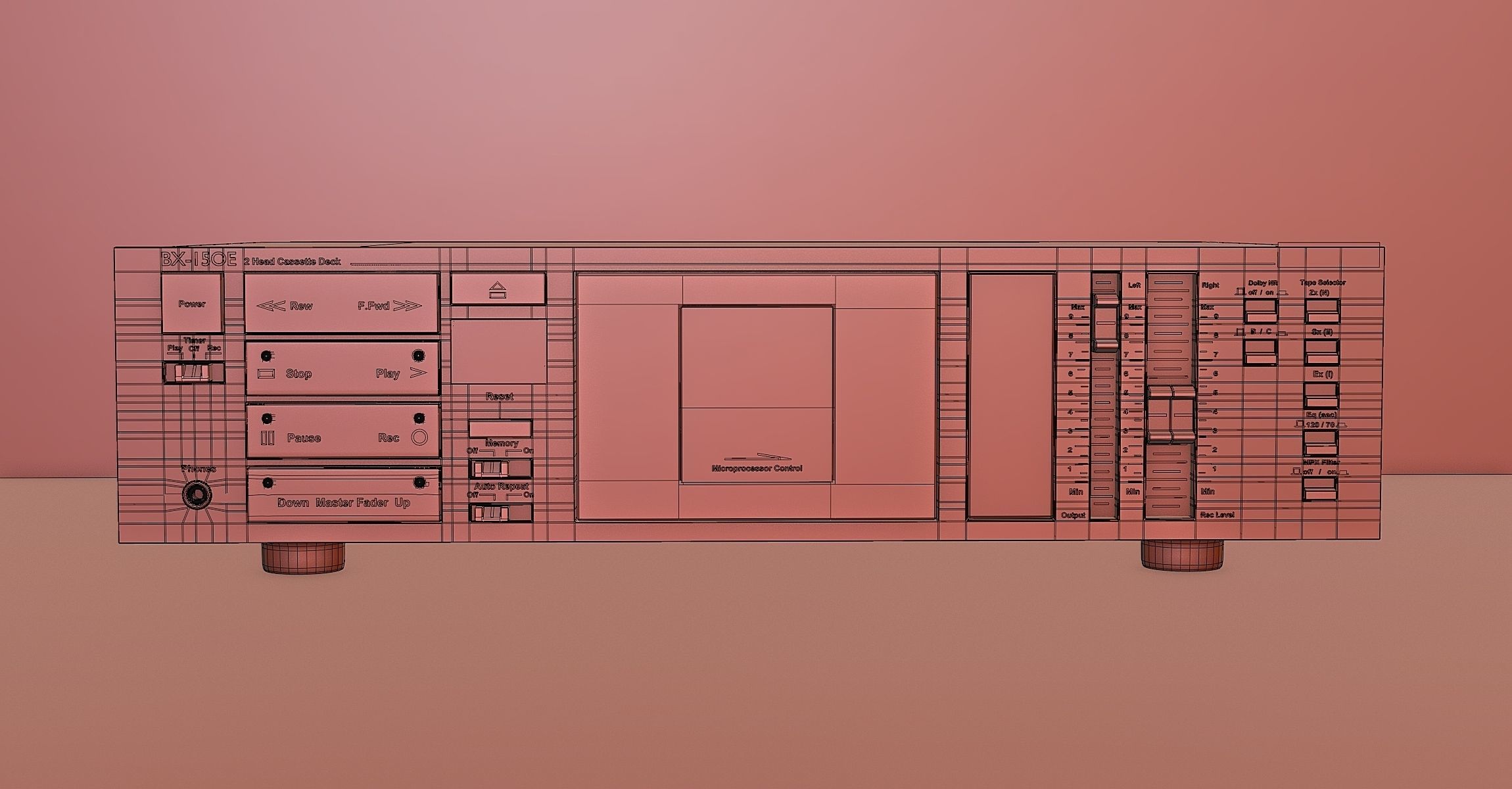 Vintage stereo cassette deck Nakamichi 3D model_6